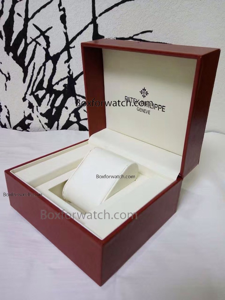 AAA Patek Philippe Red Leather Copy Larger Size Watch Box